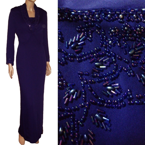 Elegant Purple Women's Dress - Picture 2 of 5